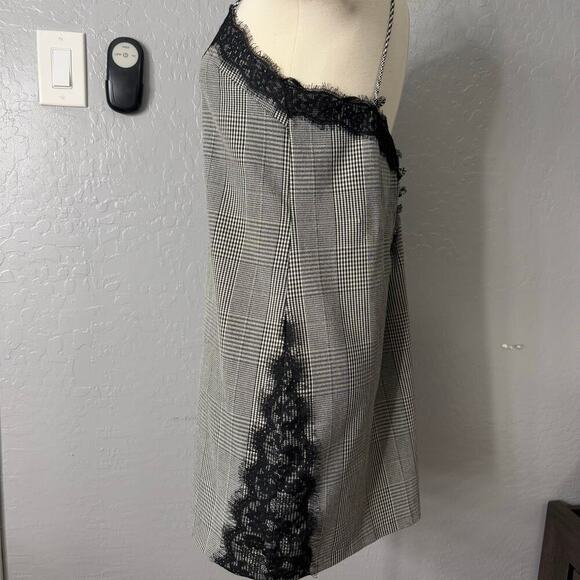 Whimsigoth Plaid Slip Dress with Lace Trim – ZARA – Dark Romantic Aesthetic, S - Picture 2 of 8
